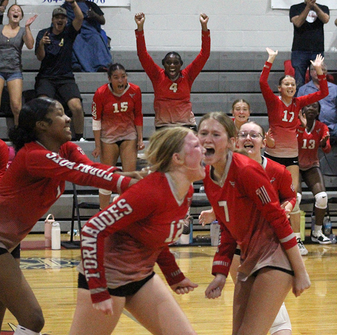 Tornadoes top Tigers in varsity volleyball thriller