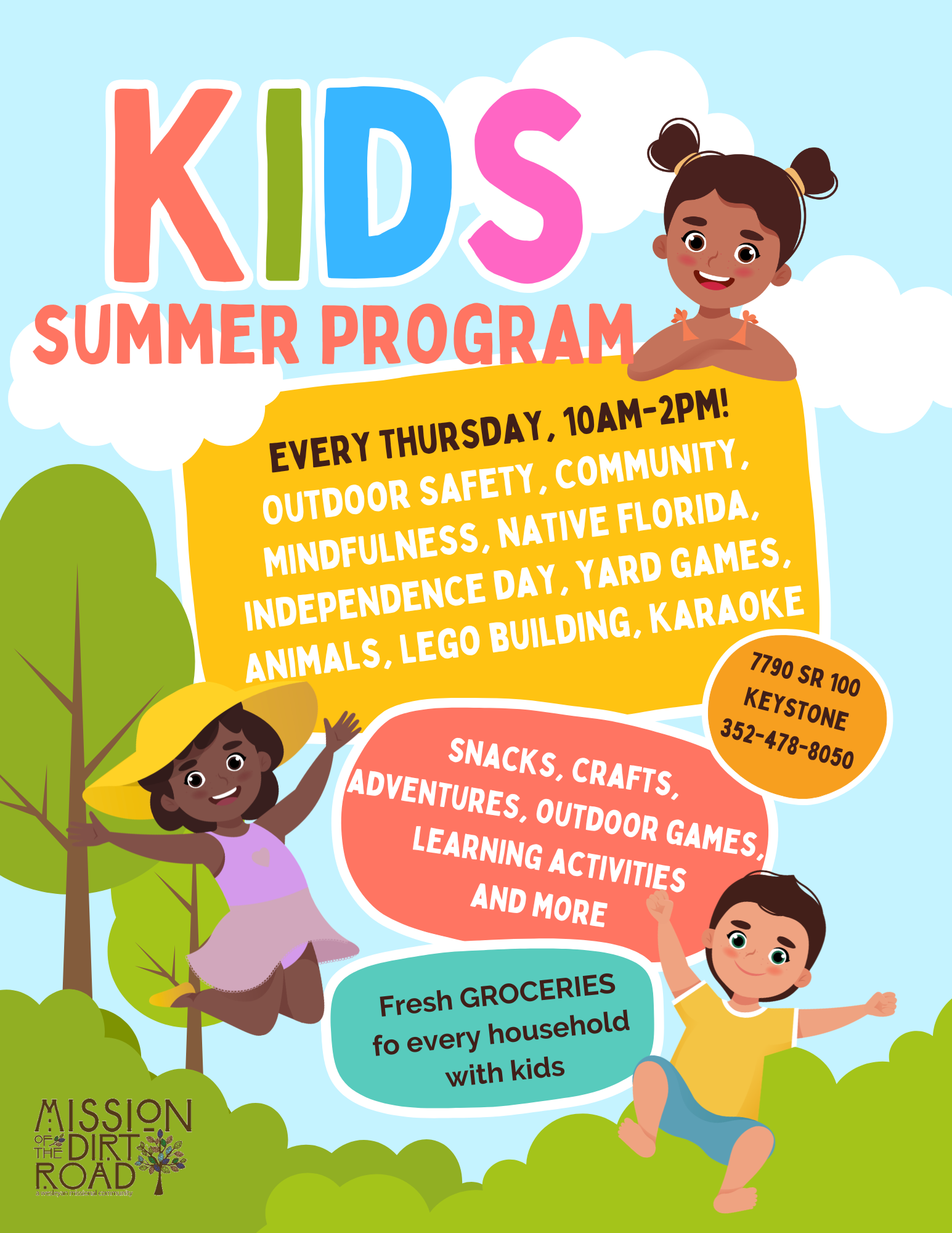 Summer activities and food through YMCA and Mission