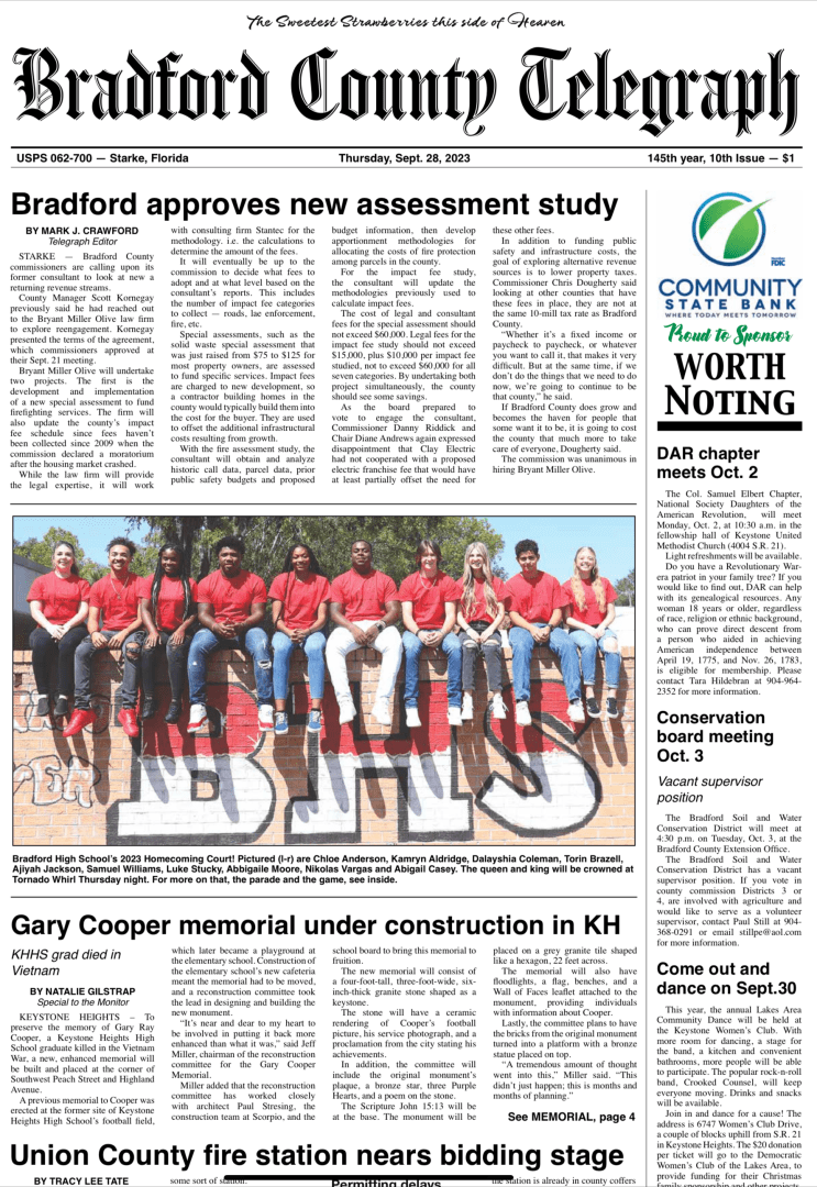 Telegraph-Times-Monitor For Sept. 28, 2023 – Bradford County Telegraph