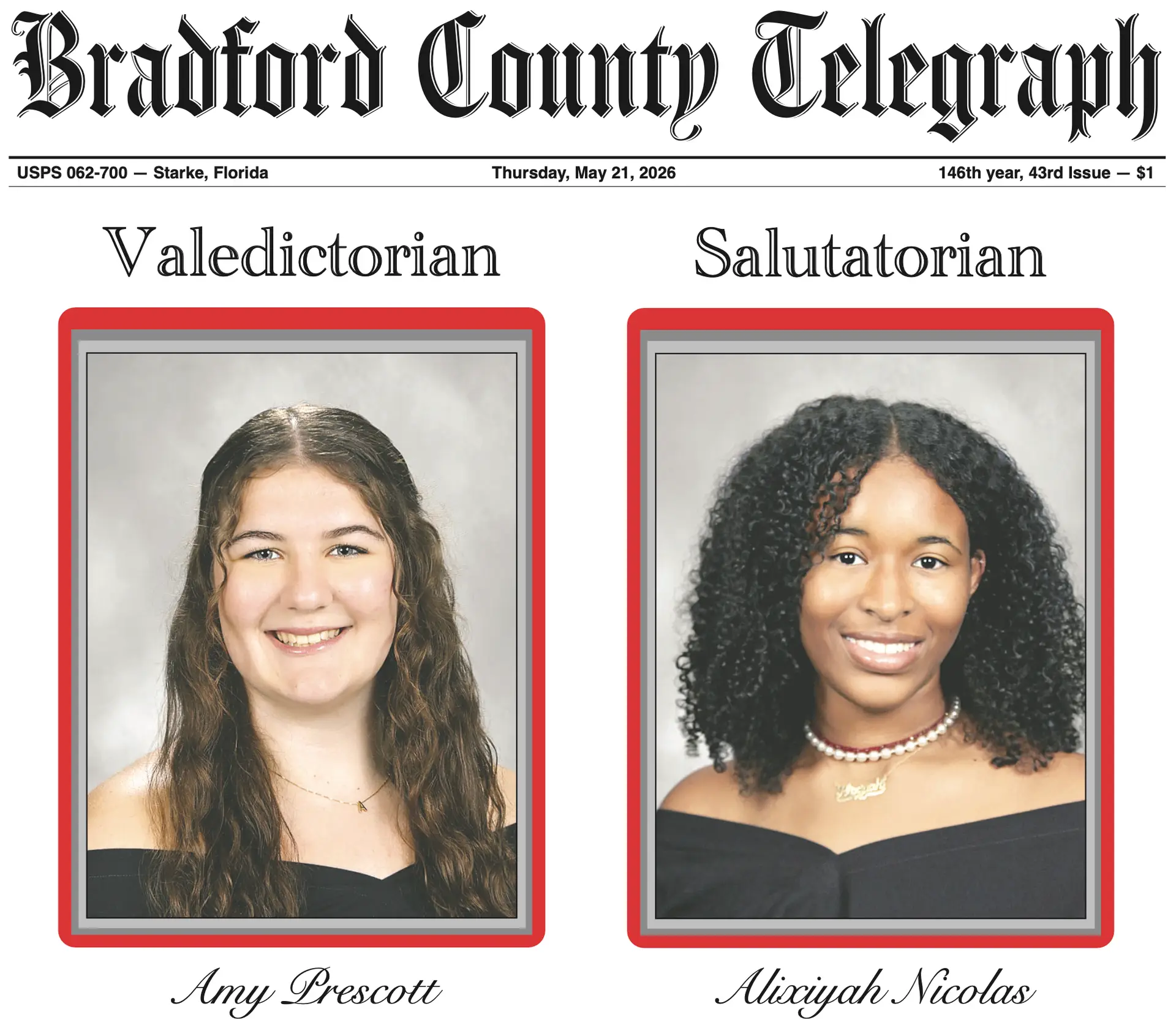 Bradford County Telegraph Graduation Edition, May 21, 2026
