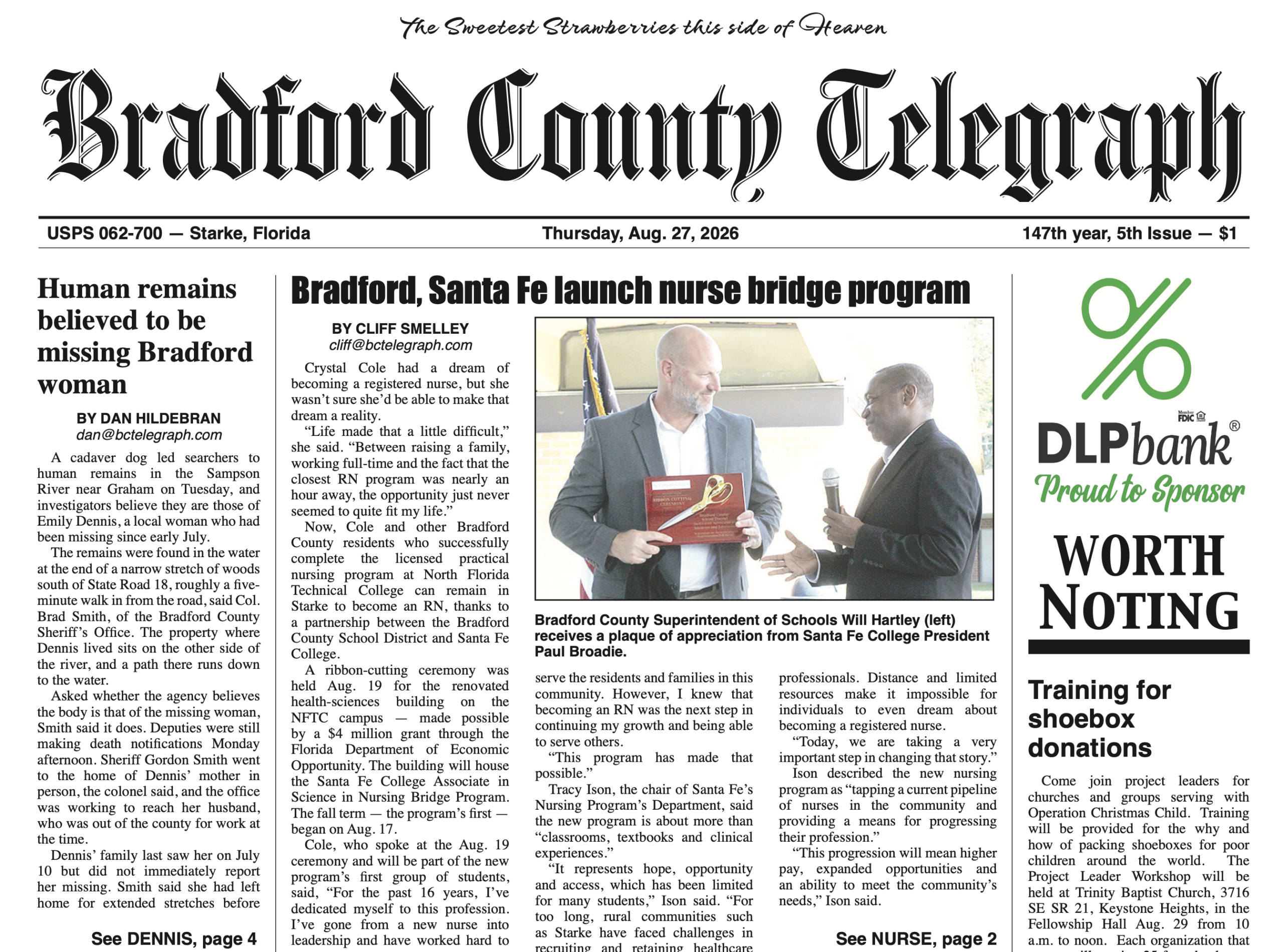 Telegraph-Times-Monitor for Aug. 27, 2026