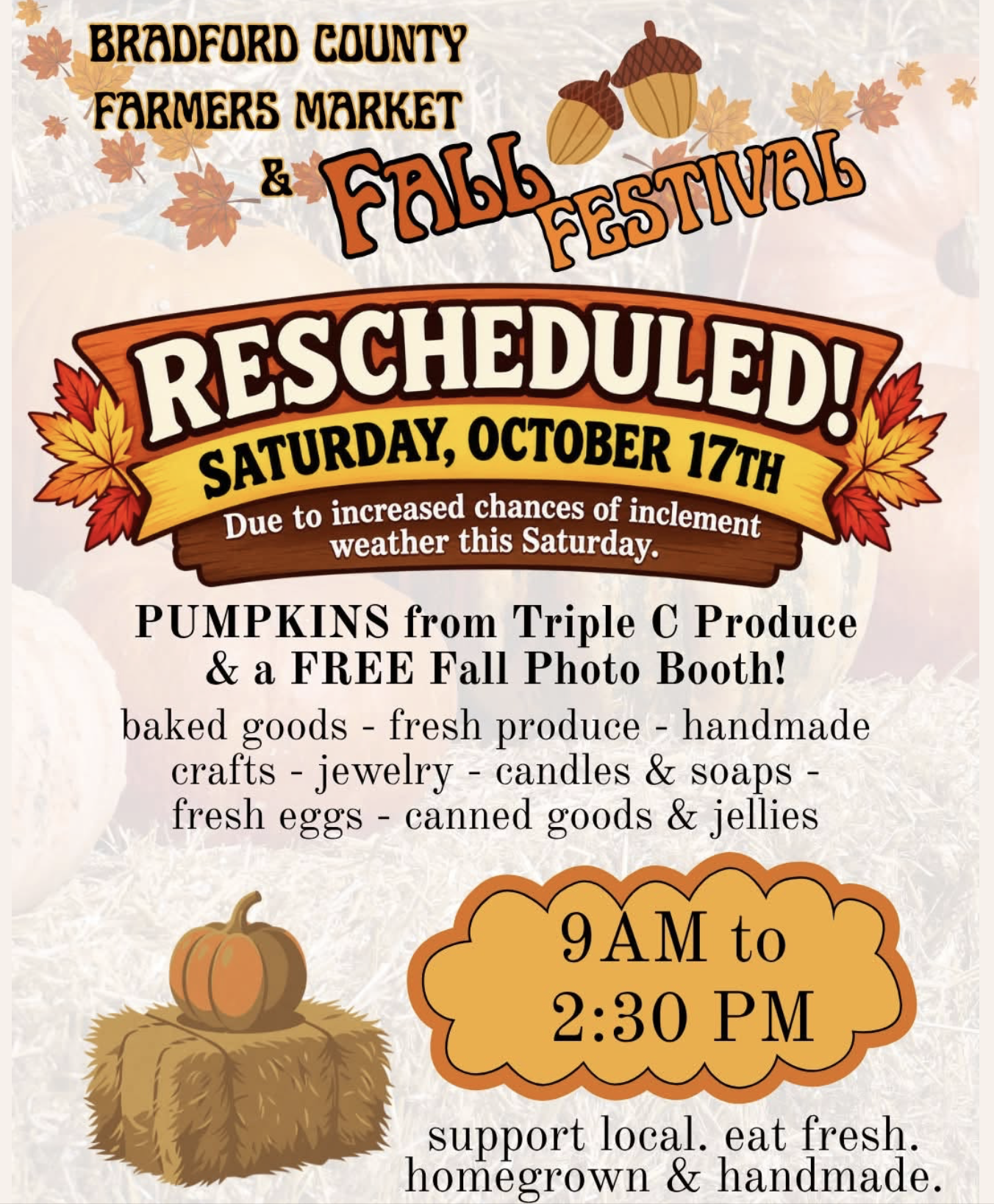 Pumpkins, cow patties and a witches’ ride fill October calendar